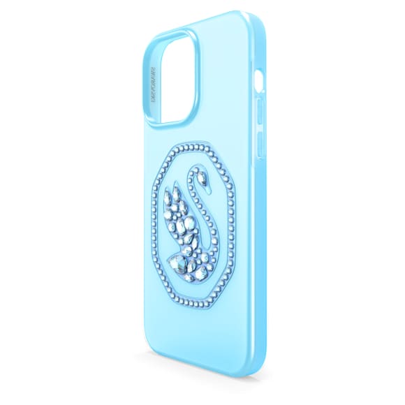 Smartphone case, Swan, iPhone® 14 Pro Max, Blue - Swarovski, 5649833