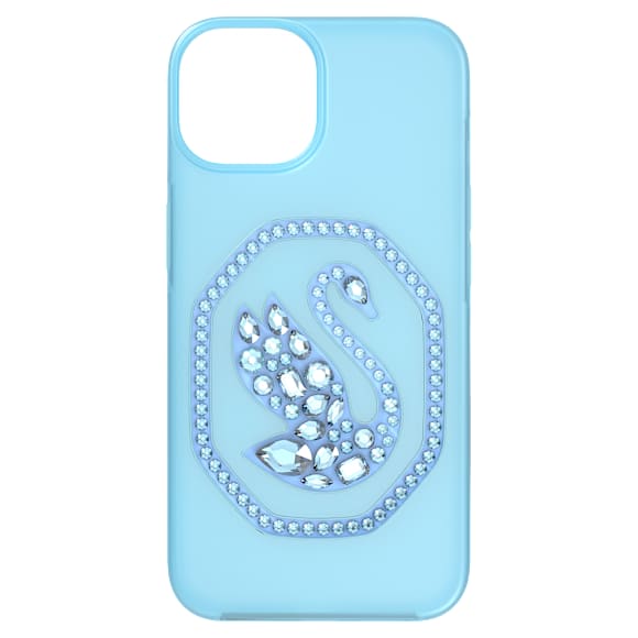 Capa para smartphone, Cisne, iPhone® 14, Azul - Swarovski, 5649834