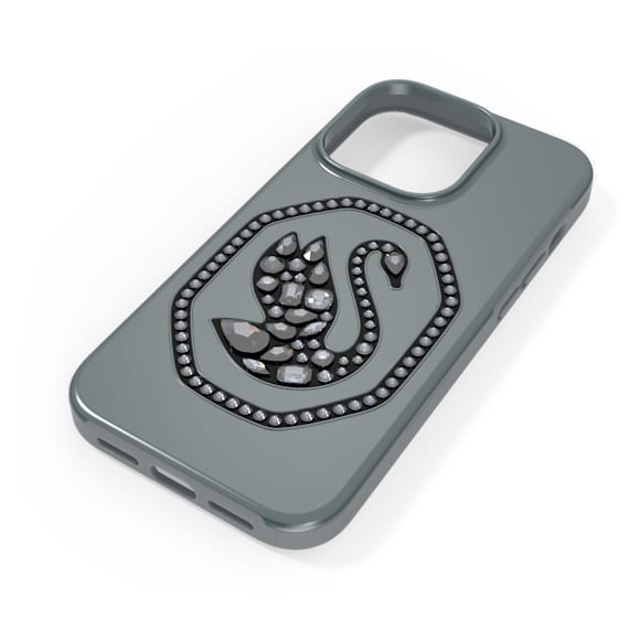 Smartphone case, Swan, iPhone® 14 Pro, Black - Swarovski, 5649839