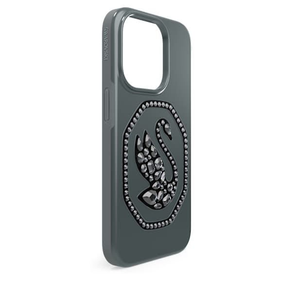 Smartphone case, Swan, iPhone® 14 Pro, Black - Swarovski, 5649839