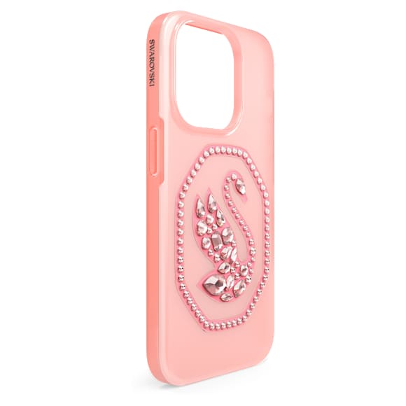 Smartphone case, Swan, iPhone® 14 Pro, Pale pink - Swarovski, 5649847