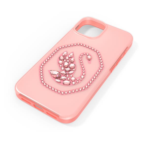 Smartphone case, Swan, iPhone® 14, Pale pink - Swarovski, 5649849