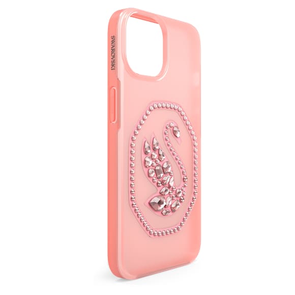 Smartphone case, Swan, iPhone® 14, Pale pink - Swarovski, 5649849