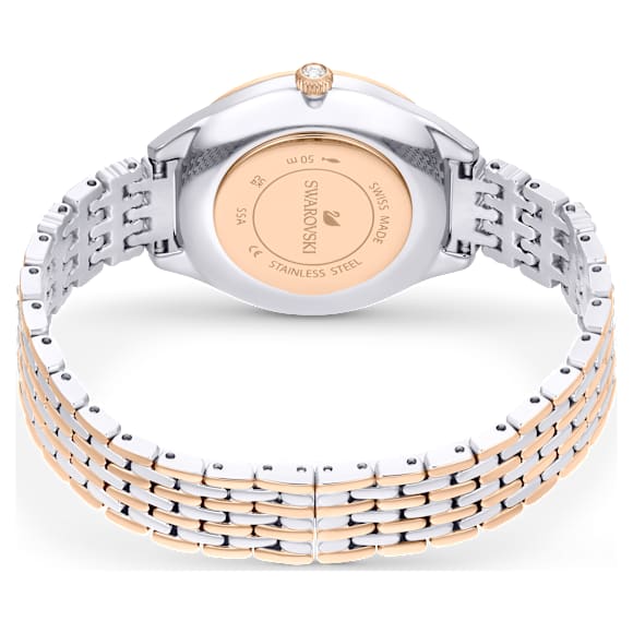 Attract watch, Swiss Made, Pavé, Crystal bracelet, Rose gold tone, Mixed metal finish - Swarovski, 5649987