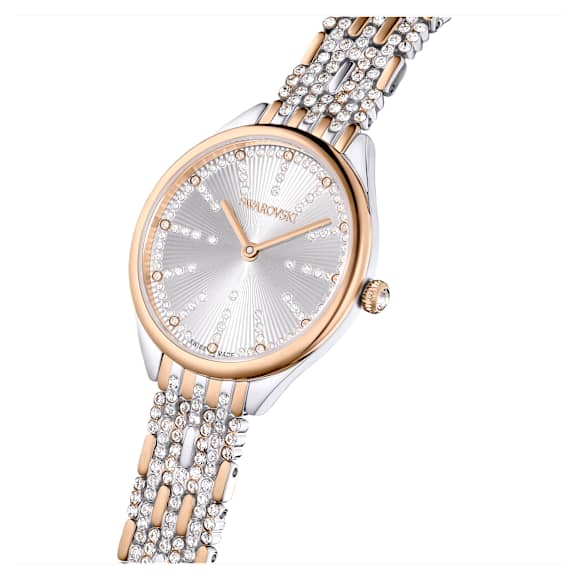 Attract Saat, İsviçre üretimi, Pavé, Kristal bileklik, Rose Altın tonu, Karışık metal yüzey - Swarovski, 5649987