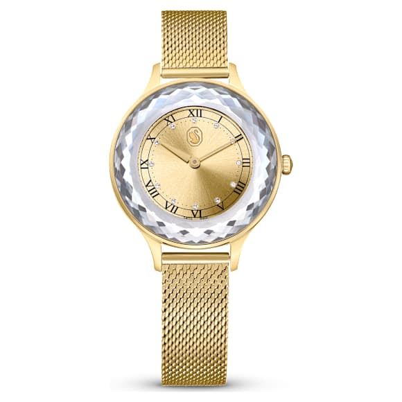 Octea Nova 腕表, 瑞士制造, 金属手链, 金色, 金色调润饰 - Swarovski, 5649993