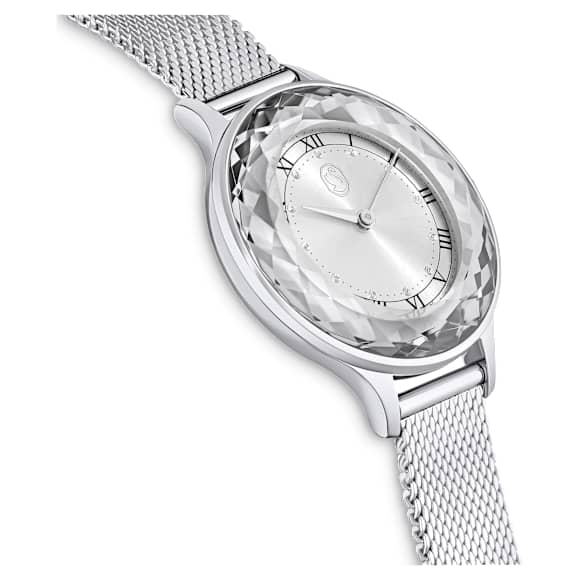 Octea Nova watch, Swiss Made, Metal bracelet, Silver Tone, Stainless steel - Swarovski, 5650039
