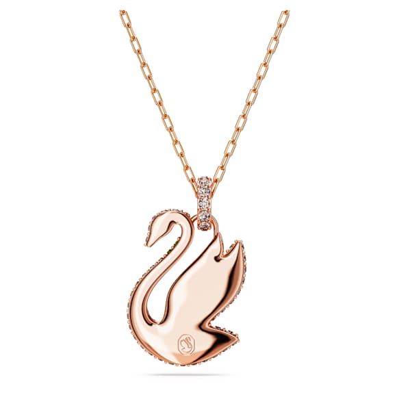 Swan 펜던트, 스완, 미디엄, 그린, 로즈골드 톤 플래팅 - Swarovski, 5650067