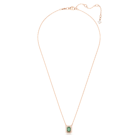 Una necklace, Octagon cut, Green, Rose gold-tone plated - Swarovski, 5650069