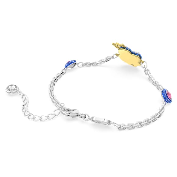 Swan 手鏈, 天鵝, 藍色, 鍍白金色 - Swarovski, 5650187