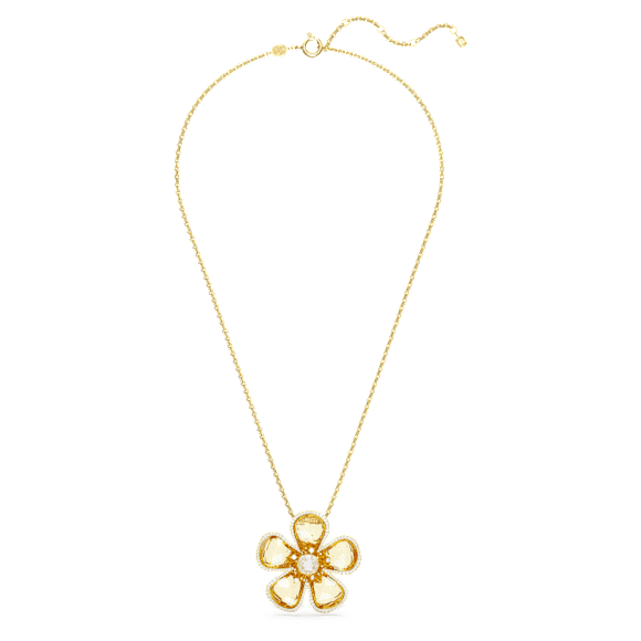 Idyllia 链坠, 花朵, 大号, 黄色, 镀金色调 - Swarovski, 5650562