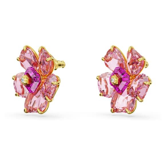 Idyllia bedugós fülbevaló, Virág, Rózsaszín, Aranytónusú bevonattal - Swarovski, 5650563