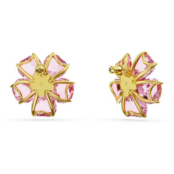 Idyllia bedugós fülbevaló, Virág, Rózsaszín, Aranytónusú bevonattal - Swarovski, 5650563