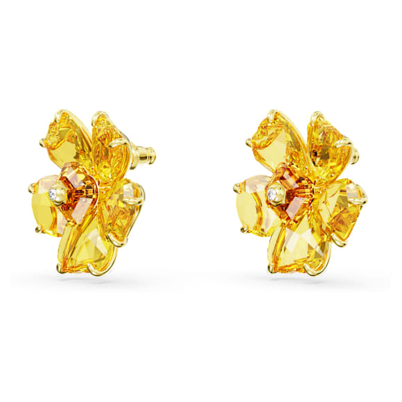 Idyllia スタッドピアス, フラワー, イエロー, ゴールドトーン・プレーティング - Swarovski, 5650571