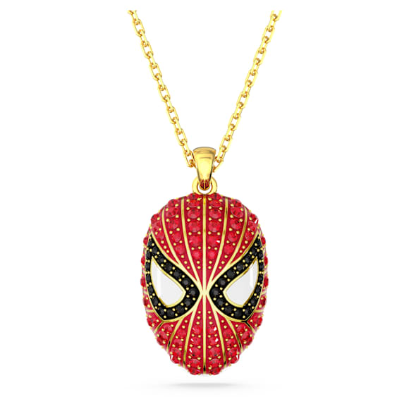 Marvel Spider-Man 链坠, 红色, 镀金色调 - Swarovski, 5650576