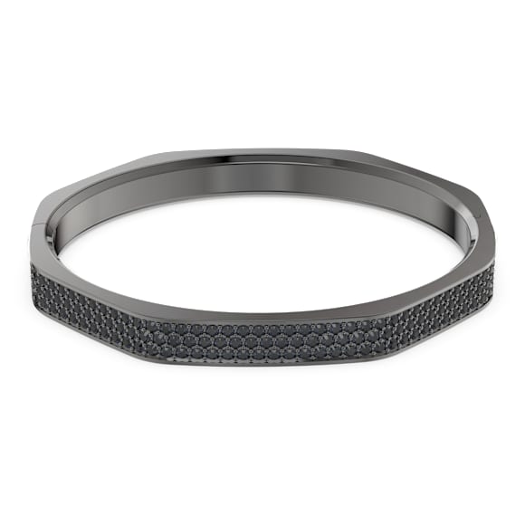Dextera armband, Achthoekige vorm, Zwart, Ruthenium toplaag - Swarovski, 5651339