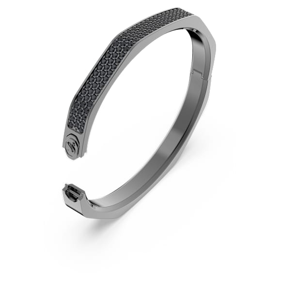 Dextera armband, Achthoekige vorm, Zwart, Ruthenium toplaag - Swarovski, 5651339