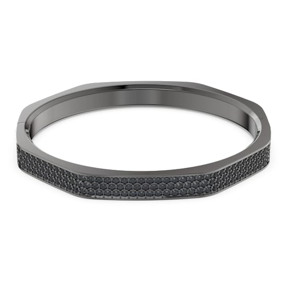 Bracelet-jonc Dextera, Forme octogonale, Noir, Métal plaqué ruthénium - Swarovski, 5651341