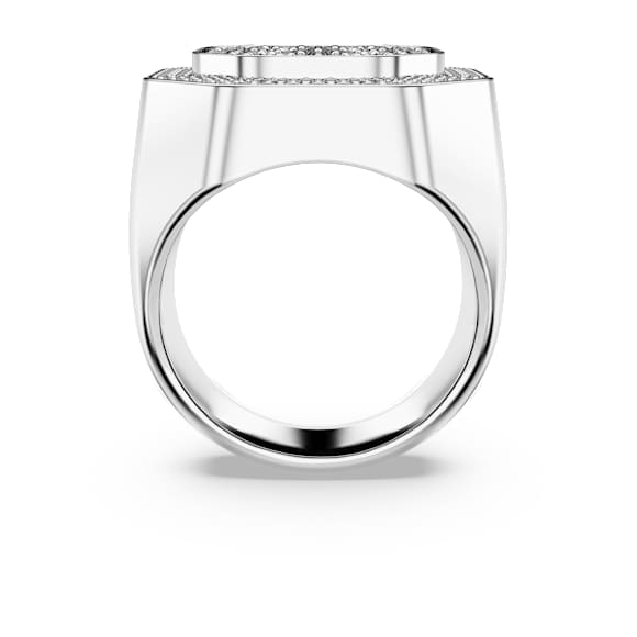 Dextera cocktailring, Achthoekige vorm, Wit, Rodium toplaag - Swarovski, 5651381