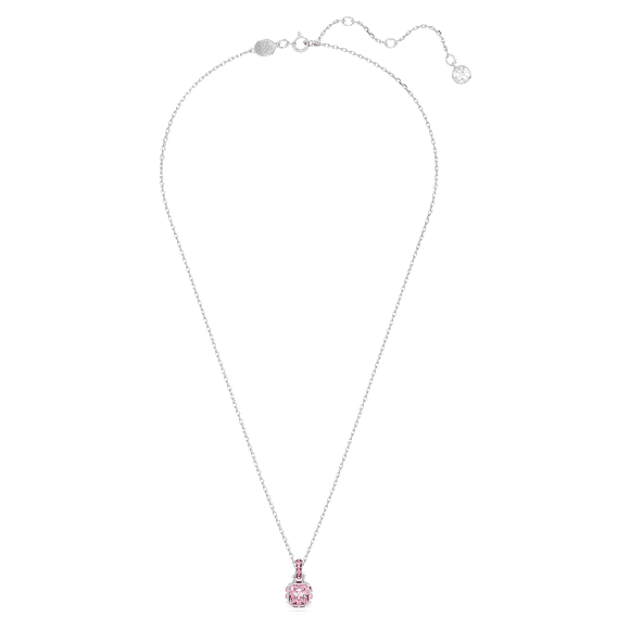Wisiorek Birthstone, Szlif kwadratowy, Październik, Różowy, Powłoka z rodu - Swarovski, 5651791