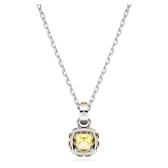 Pandantiv Birthstone, Tăietură pătrată, Noiembrie, Galben, Placat cu rodiu - Swarovski, 5651792