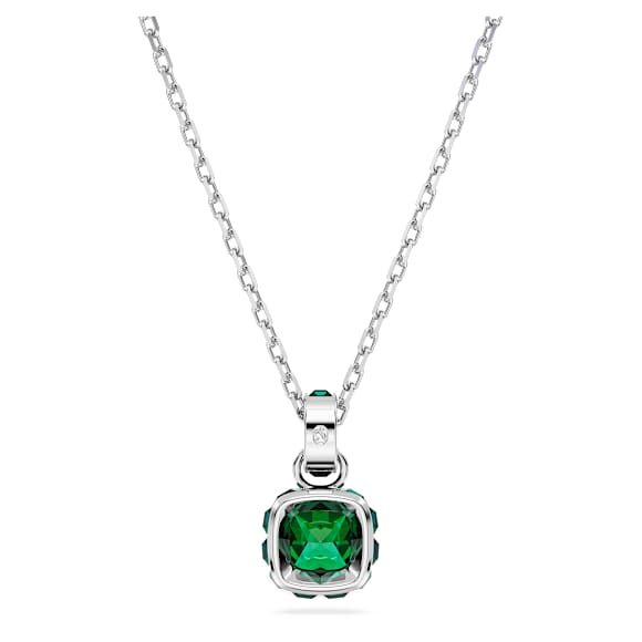 Μενταγιόν Birthstone, Τετράγωνη κοπή, Μάιος, Πράσινο, Επιμετάλλωση ροδίου - Swarovski, 5651793