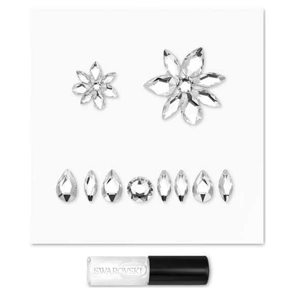 Körperschmuckstück, Set (3), Verschiedene Schliffe, Blume, Weiß - Swarovski, 5651981