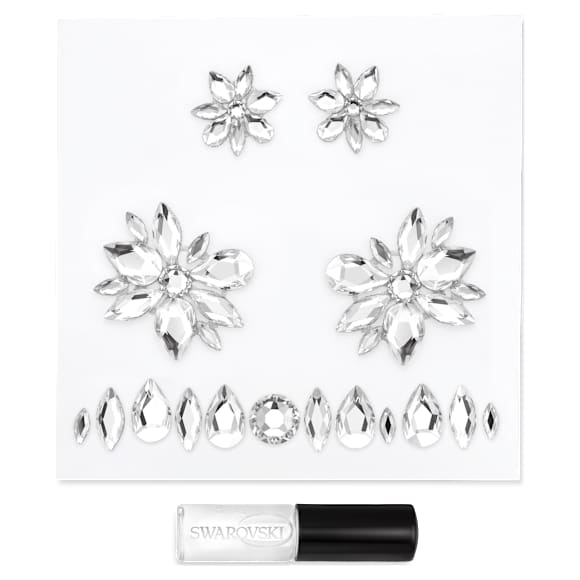 Body jewel, Set (5), Mixed cuts, Flower, White - Swarovski, 5651982