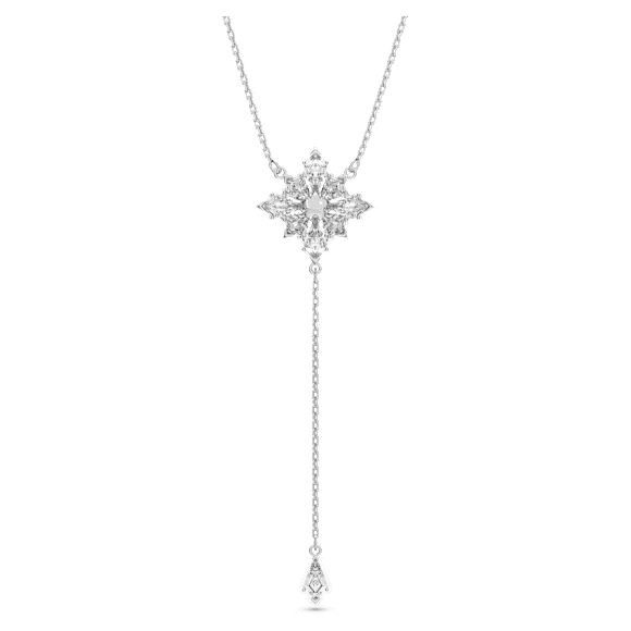Stella Y形项链, 星星, 白色, 镀铑 - Swarovski, 5652003
