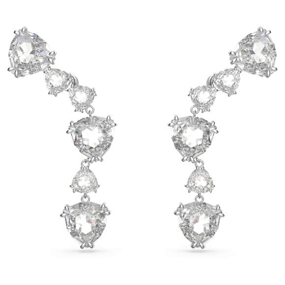 Mesmera 耳廓耳环, 三菱形切割, 白色, 镀铑 - Swarovski, 5652040