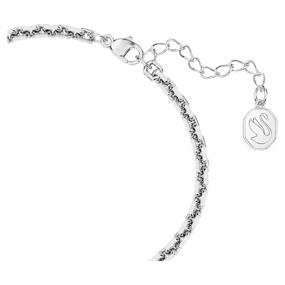 Volta bracelet, Heart, White, Rhodium plated - Swarovski, 5652789