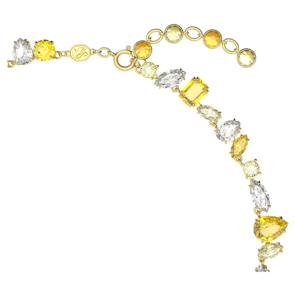 Gema necklace, Mixed cuts, Yellow, Gold-tone plated - Swarovski, 5652800