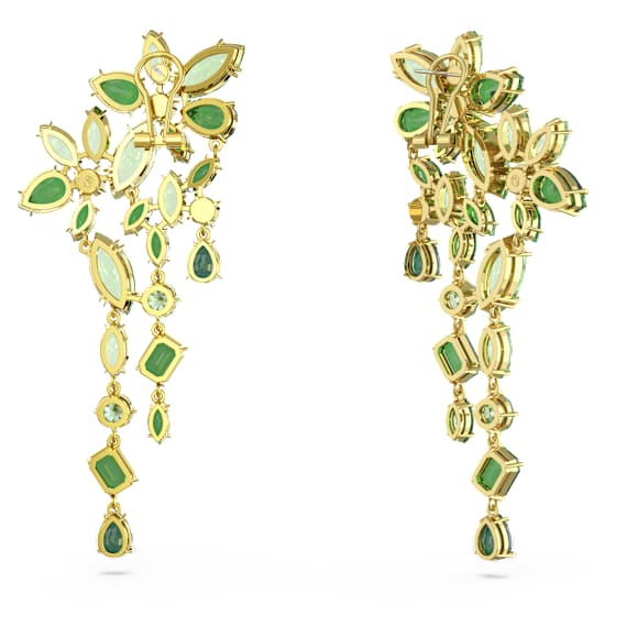 Gema Drop-Ohrhänger, Verschiedene Schliffe, Grün, Goldlegierungsschicht - Swarovski, 5652801