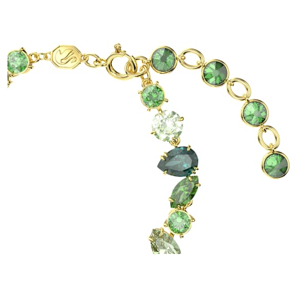 Gema bracelet, Mixed cuts, Green, Gold-tone plated - Swarovski, 5652822