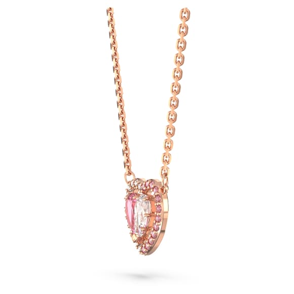 Gema 520 necklace, Heart, Pink, Rose gold-tone plated - Swarovski, 5653007
