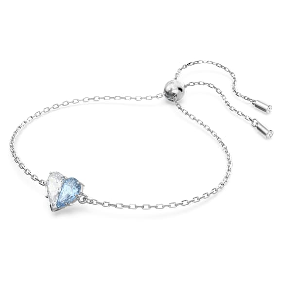 Gema 520 手鏈, 心形, 藍色, 鍍白金色 - Swarovski, 5653011