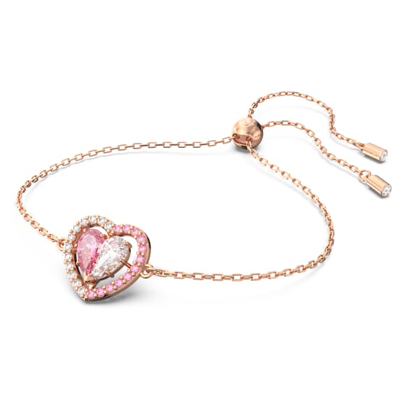 Gema 520 브레이슬릿, 하트, 핑크, 로즈골드 톤 플래팅 - Swarovski, 5653012