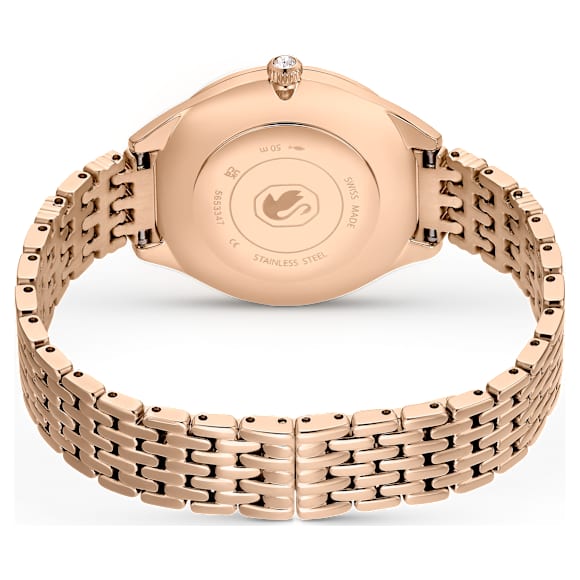 Attract watch, Swiss Made, Clover, Crystal bracelet, Rose gold tone, Rose gold-tone finish - Swarovski, 5653347