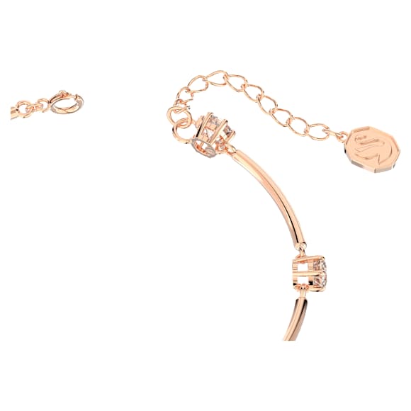 Άκαμπτο βραχιόλι Constella, Στρογγυλή κοπή, Λευκό, Επιμετάλλωση σε ροζ χρυσαφί τόνο - Swarovski, 5654495