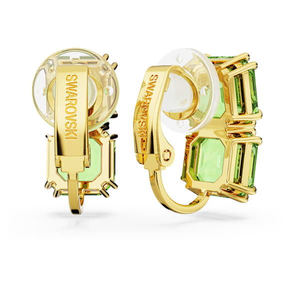 Millenia Ohrclips, Kissenschliff, Grün, Goldlegierungsschicht - Swarovski, 5654559