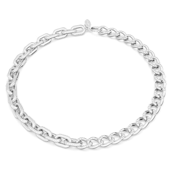 Dextera 项链, 混合連結, 白色, 镀铑 - Swarovski, 5655437