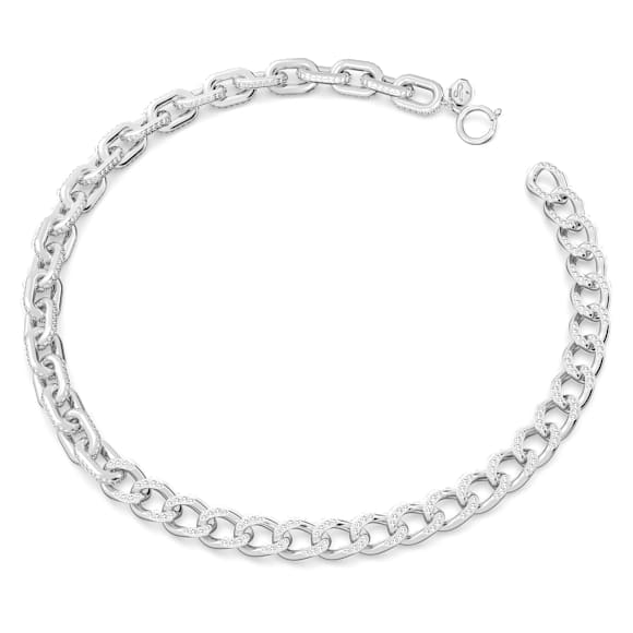 Dextera 项链, 混合連結, 白色, 镀铑 - Swarovski, 5655437