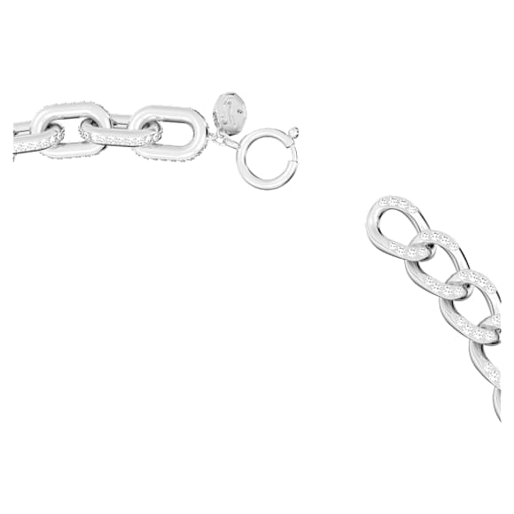 Dextera ketting, Gemengde schakels, Wit, Rodium toplaag - Swarovski, 5655437