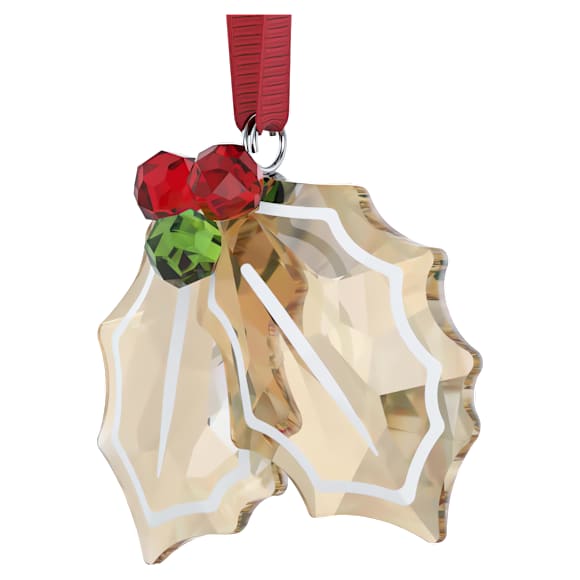 Holiday Cheers Gingerbread Holly Leaves Ornament - Swarovski, 5656277