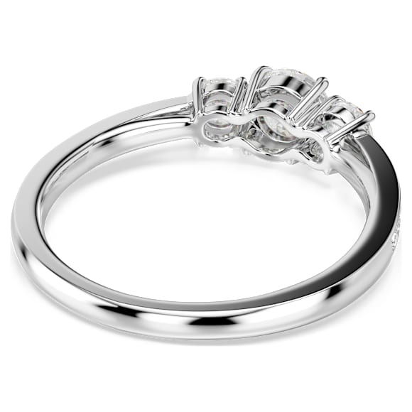 Bague Attract Trilogy, Taille ronde, Blanche, Finition argentée - Swarovski, 5656291
