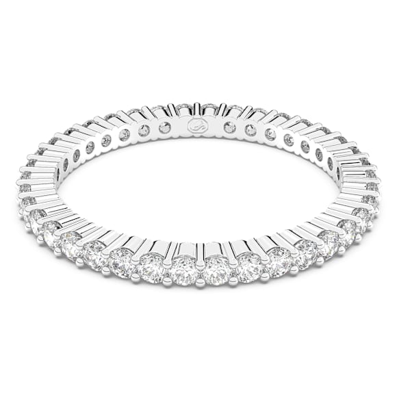 Vittore 戒指, 圓形切割, 白色, 銀色調潤飾 - Swarovski, 5656300