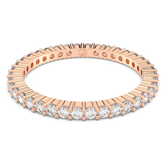 Vittore ring, Round cut, White, Rose gold-tone finish - Swarovski, 5656301