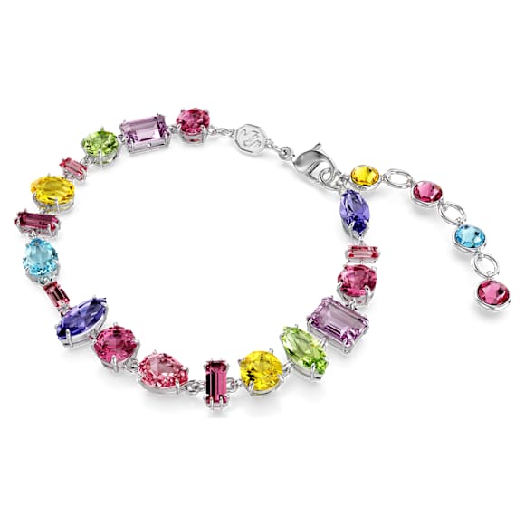 Gema bracelet, Mixed cuts, Multicolored, Rhodium plated - Swarovski, 5656427