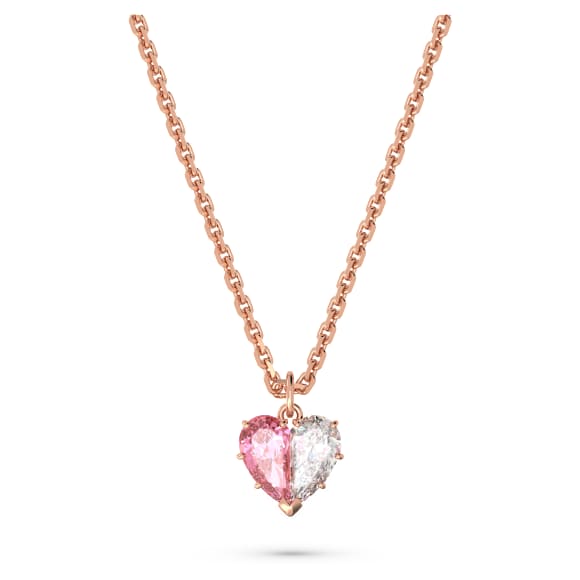 Gema 520 链坠, 心形, 粉红色, 镀玫瑰金色调 - Swarovski, 5656577