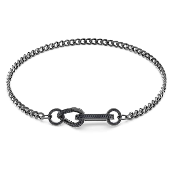 Dextera สร้อยคอ, ฝังแบบพาเว่, ห่วงแบบผสม, ดำ, เคลือบรูทีเนียม - Swarovski, 5656622